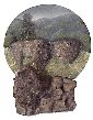 NA35488 6"X6" 3-D BUFFALO PLATE W/STAND