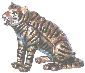 CA1051 3.5" LIMOGES STYLE TIGER BOX