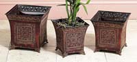 88888 Metal Planter Set of 3 10,9,8"W