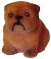 MA644  1 3/4" Flocked Bulldog  **Dozen**