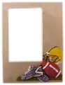 LV3472  3 1/2 x 5" Brushed Gold Metal Football Frame **Price Per Each**