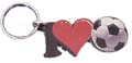 SP41S  "I Love Soccer" 2" Soccer Key Chain W/ Mirror Back