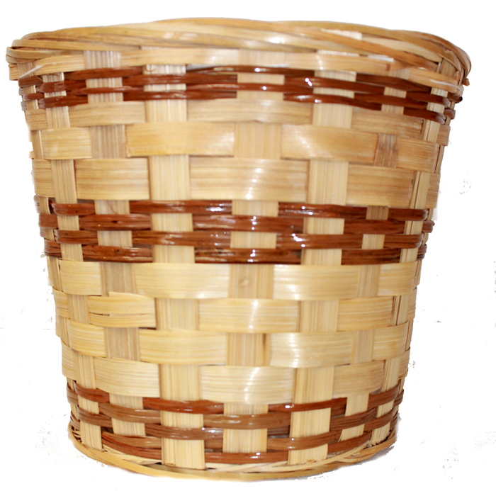 MFB103 6" Lined Bamboo Plant Basket