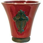 CMG2001 8" Burgandy Cross Vase
