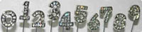 7500 3/4"  Rhinestone Number Picks**Pkg 5**