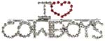 BX4471   3"  I Love Cowboys  Rhinestone Pin