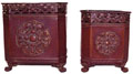 73595  S/2 Sq. Burgundy Metal Planter **Set of 2**