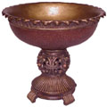 76822  Burgundy/Gold Pedistal Bowl