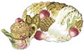 D4904-8  Vegtable Tea Pot & Plater  **Set of 2**