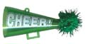 MA113    2" 3-D Megaphone W/ Pom-Pom cheer **Dozen**