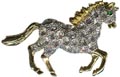 B57752 1 1/4"    Mustang Rhinestone Pin
