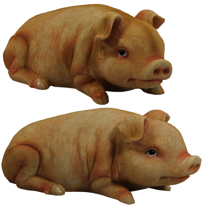 64166Y 8" Pig Figurines