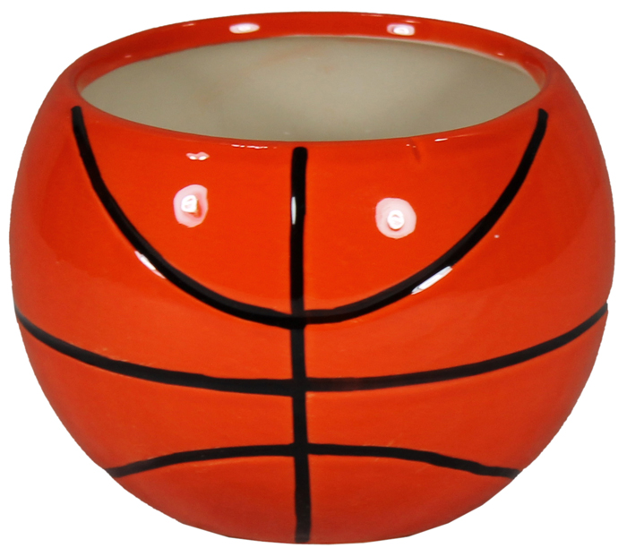 CN1039 4.5&quot; Ceramic Basketball Planter