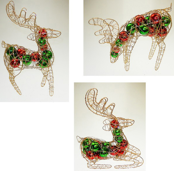 51239BG Wire Reindeer With Ornaments