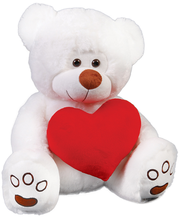 stuffed bear holding heart